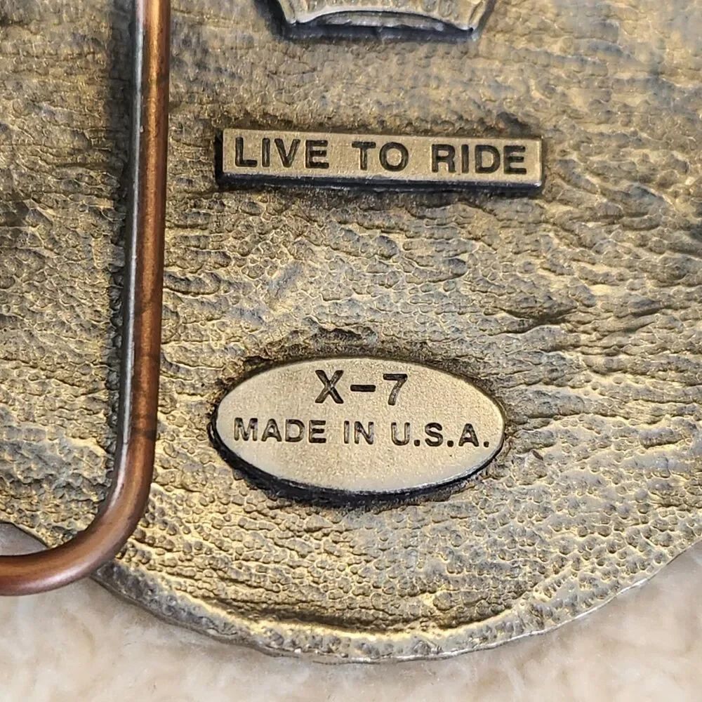 1994 Siskiyou Motorcycle Belt Buckle LIVE TO RIDE - RIDE TO LIVE Winged #1 USA